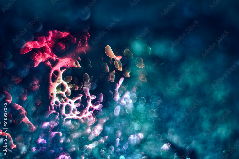 Aufkleber beautiful multi colored abstract optical light bokeh on a dark background..