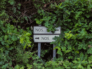 sign in woods
England