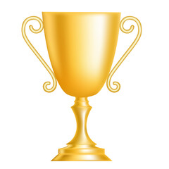Trophy cup. Champion trophy, shiny golden cup, sport award.