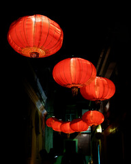 chinese lanterns at night 