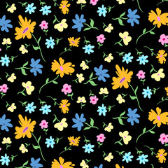 Hand painted Floral seamless pattern vector illustration