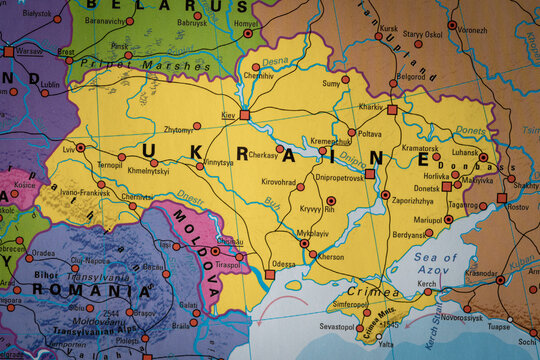 kolorowa mapa Ukrainy