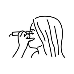 Eye ultrasound color line illustration