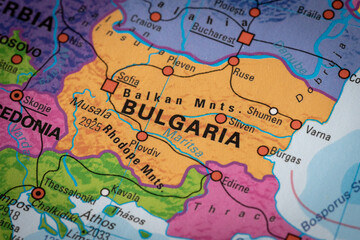kolorowa mapa Bułgarii
