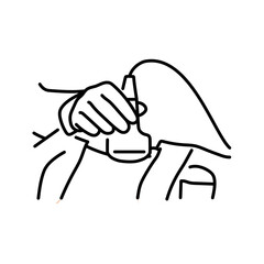 Abdominal ultrasound color line illustration