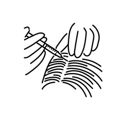 Treatment alopecia color line illustration