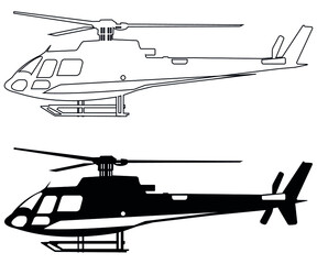 military helicopter vector illustration, Vector EPS 10 isolated on a white background
