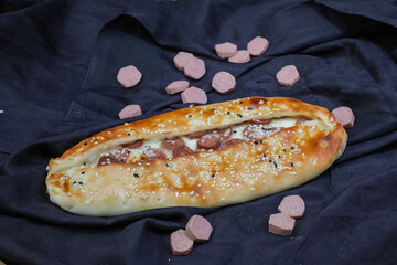 Middle eastern Arabian meat sandwich breakfast