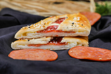 Middle eastern Arabian meat sandwich breakfast