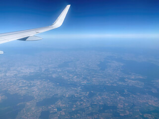 Fototapeta na wymiar Airplane Window View on Earth 3