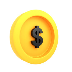 3d icon golden dollar coins