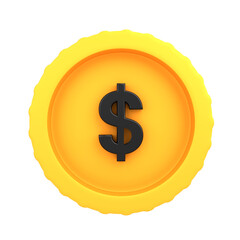 3d icon golden dollar coins