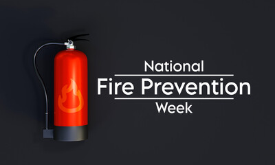Obraz premium National Fire Prevention Week is observed every year in October, to raise fire safety awareness, and help ensure our home and family is protected. 3D Rendering