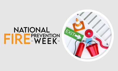 National Fire Prevention Week is observed every year in October, to raise fire safety awareness, and help ensure our home and family is protected. 3D Rendering