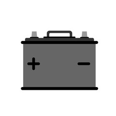 Car battery icon isolated on white background. Energy storage battery and electricity storage battery. Rechargeable battery auto parts power supply in flat style. jpeg image  illustration
