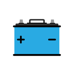 Car battery icon isolated on white background. Energy storage battery and electricity storage battery. Rechargeable battery auto parts power supply in flat style. jpeg image illustration