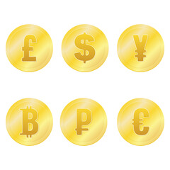 gold coin with dollar symbol