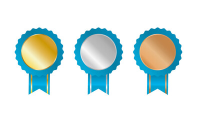 Badge with ribbons. Vector illustration