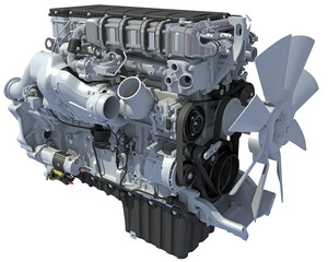Truck Engine motor 3D rendering