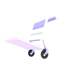 3d white empty delivery trolley shipping icon ecommerce illustration