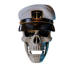 3d render illustration of captain cap nautical 