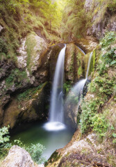 Fototapeta na wymiar Cascata della Civetta waterfall - Veneto Region Province of Vicenza