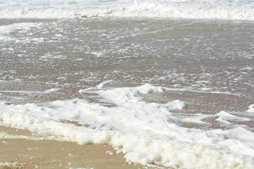 North sea in April in Julianadorp, Netherlands. 