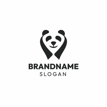Panda head logo design, vector and illustration