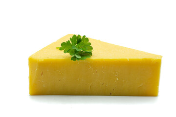 cheddar cheese isolated on white background