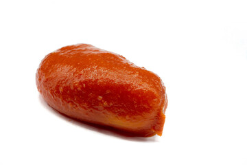 Canned tomatoes isolated on white background