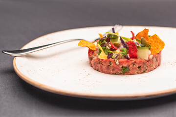 plate with delicious tuna tartar