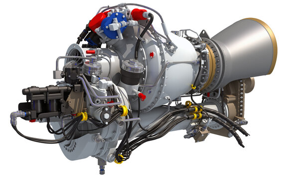 Turboshaft Helicopter Aircraft Engine 3D rendering Stock Illustration |  Adobe Stock