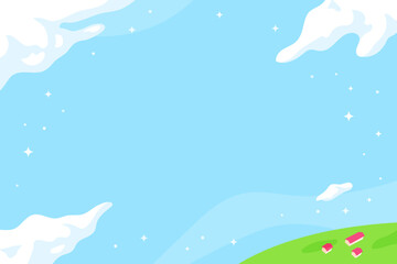 Cartoon blue sky and clouds background illustration