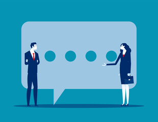 Business team is negotiating. Business discussion vector illustration