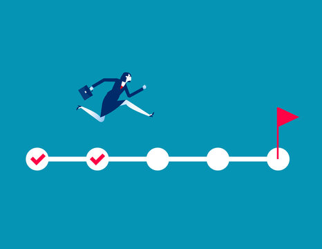 Successful execution of business tasks. Business planner vector illustration