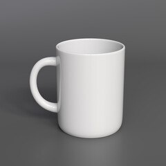 White ceramic mug mockup isolated