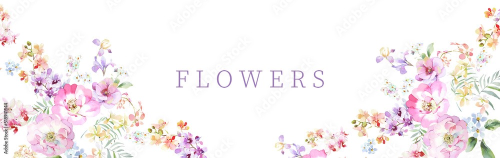 Wall mural flowers illustration