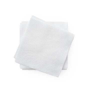 white square disposable paper napkin top view