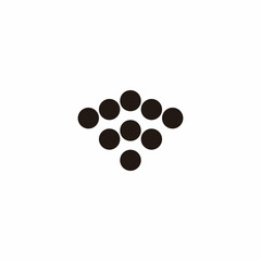 Fototapeta na wymiar Diamond, nine circles geometric symbol simple logo vector