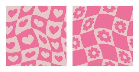 Pink chekered heart daisy_24.07.22