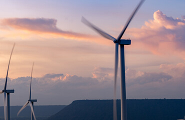 Wind energy. Wind power. Sustainable, renewable energy. Wind turbines generate electricity....
