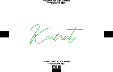 Handwritten Text of Islamic Female Name Kainat