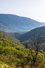 Forêt et montagnes autour du village d'Olargues dans le Parc naturel régional du Haut-Languedoc
