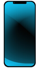 smart phone black with blue gradient abstract background