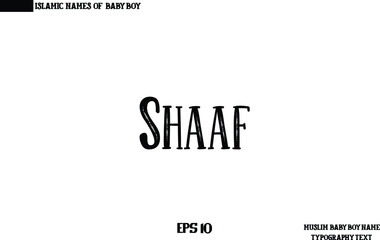 Shaaf Bold Arabic Boy Name Brush Calligraphy Text