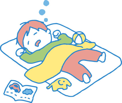 recommend clip art: 昼寝をする男の子のイラスト