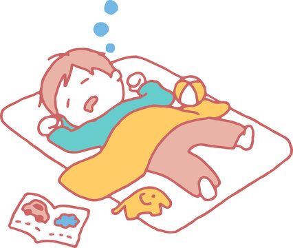 recommend clip art: 昼寝をする男の子のイラスト