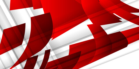 Abstract red and white geometry background