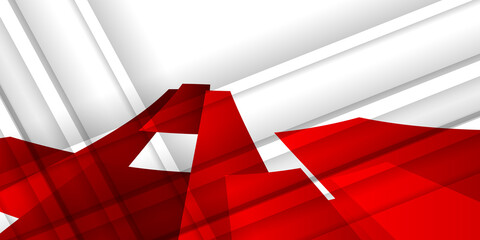 Abstract red and white geometry background