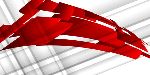 Fototapeta na wymiar Abstract red and white geometry background